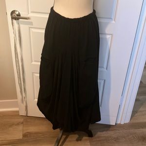 Tempo Paris Boho Lagenlook Billowed A-Line cotton Bubble Skirt Black worn once
